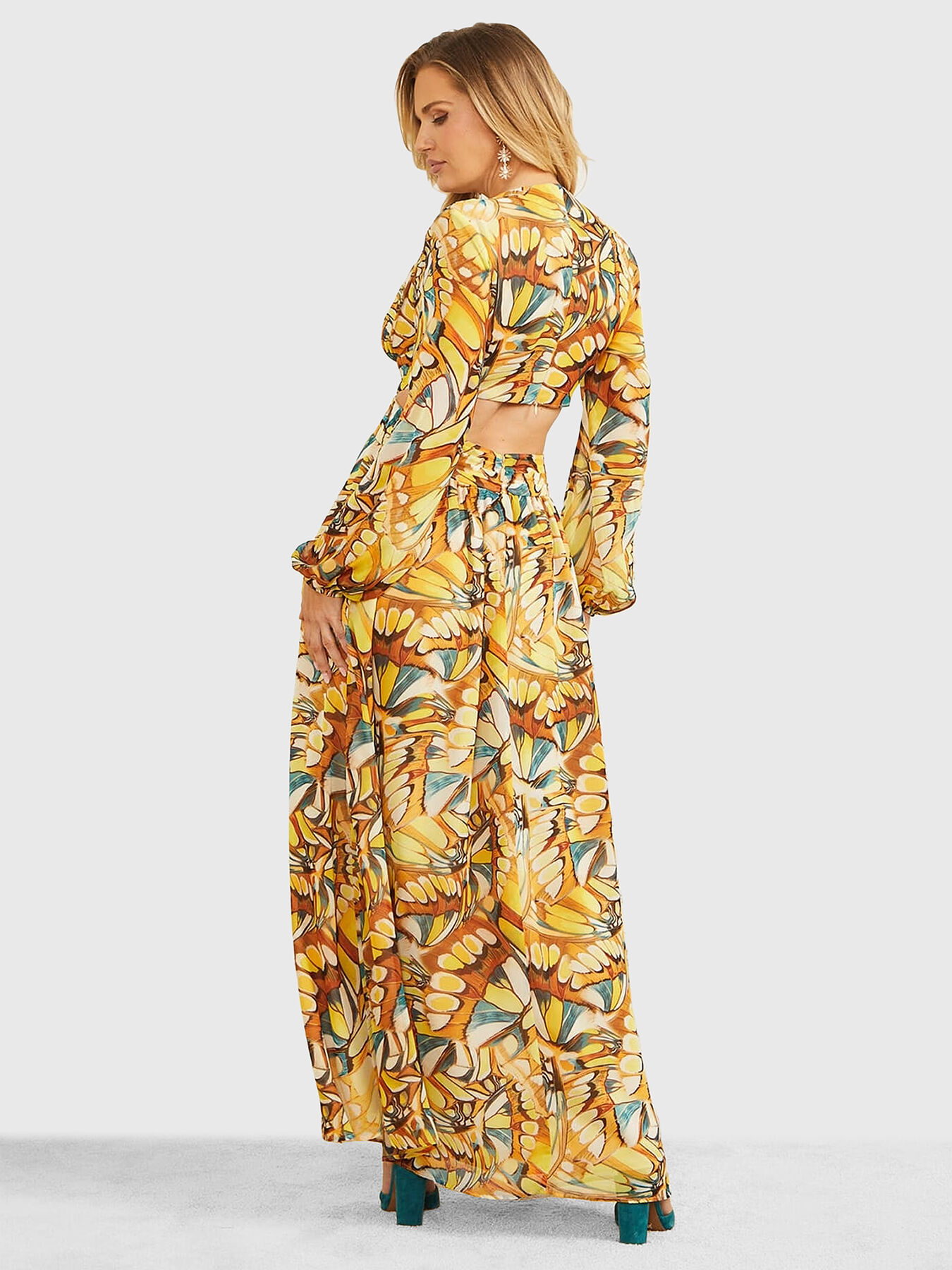 GOLDEN WING maxi dress with muticolor print brand Marciano