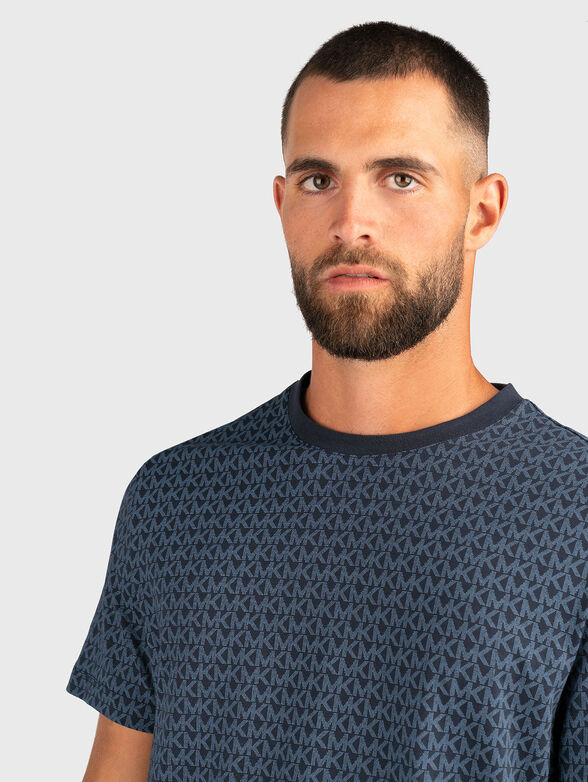 Cotton T-shirt with monogram logo print - 4
