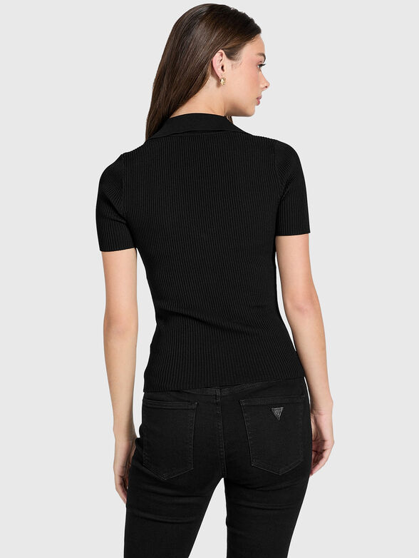 Short sleeved blouse with a collar - 3