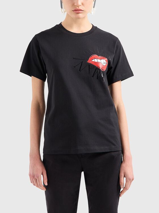 T-shirt with logo print in black - 1