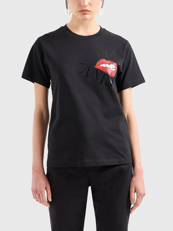 T-shirt with logo print in black - 1