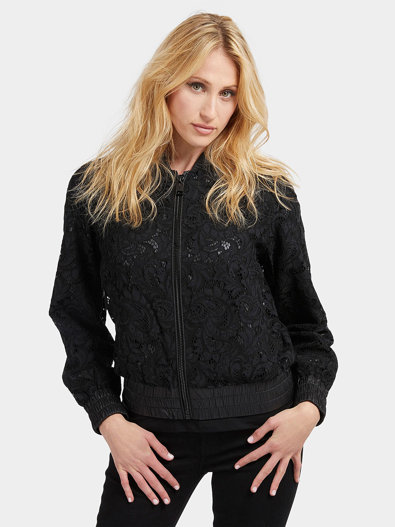 Guess bomber jacket with hood online