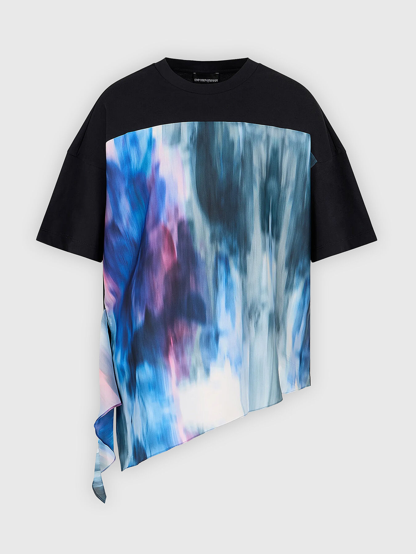 T-shirt with asymmetric hem and print brand EMPORIO ARMANI
