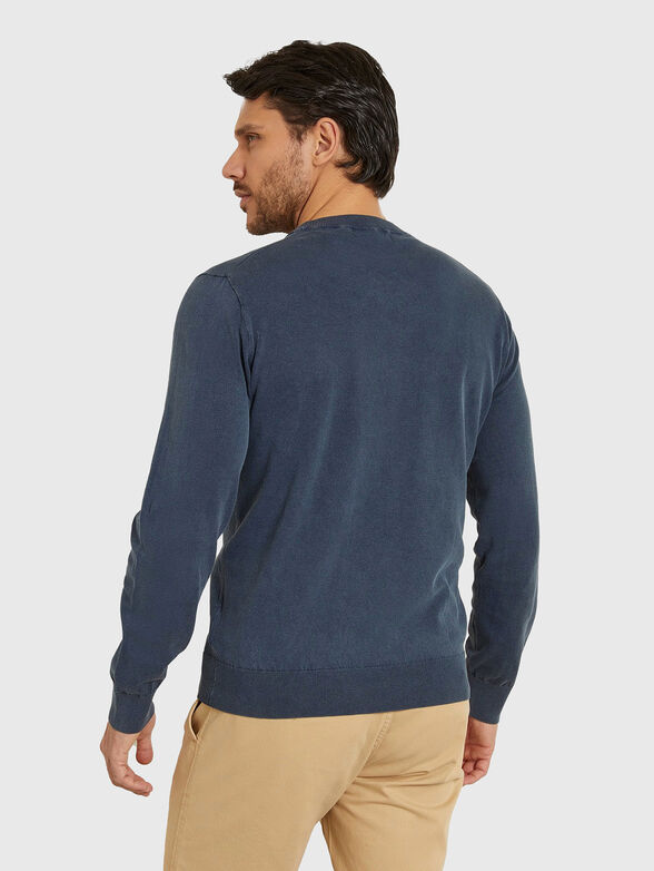 Dark blue sweater in cotton blend - 3