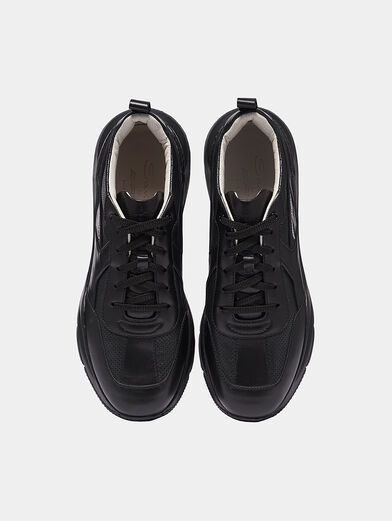 Black leather sneakers - 6