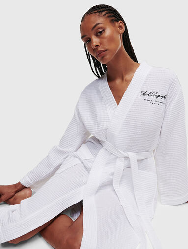 HOTEL KARL black bathrobe with logo embroidery - 5
