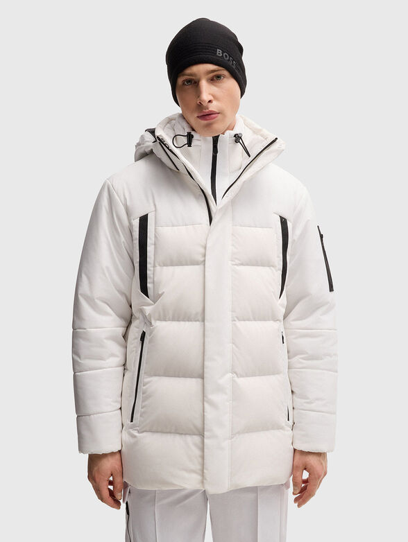 Padded jacket with accent pocket - 1