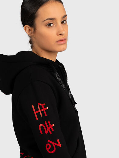 Hoodie sweatshirt with logo print - 5