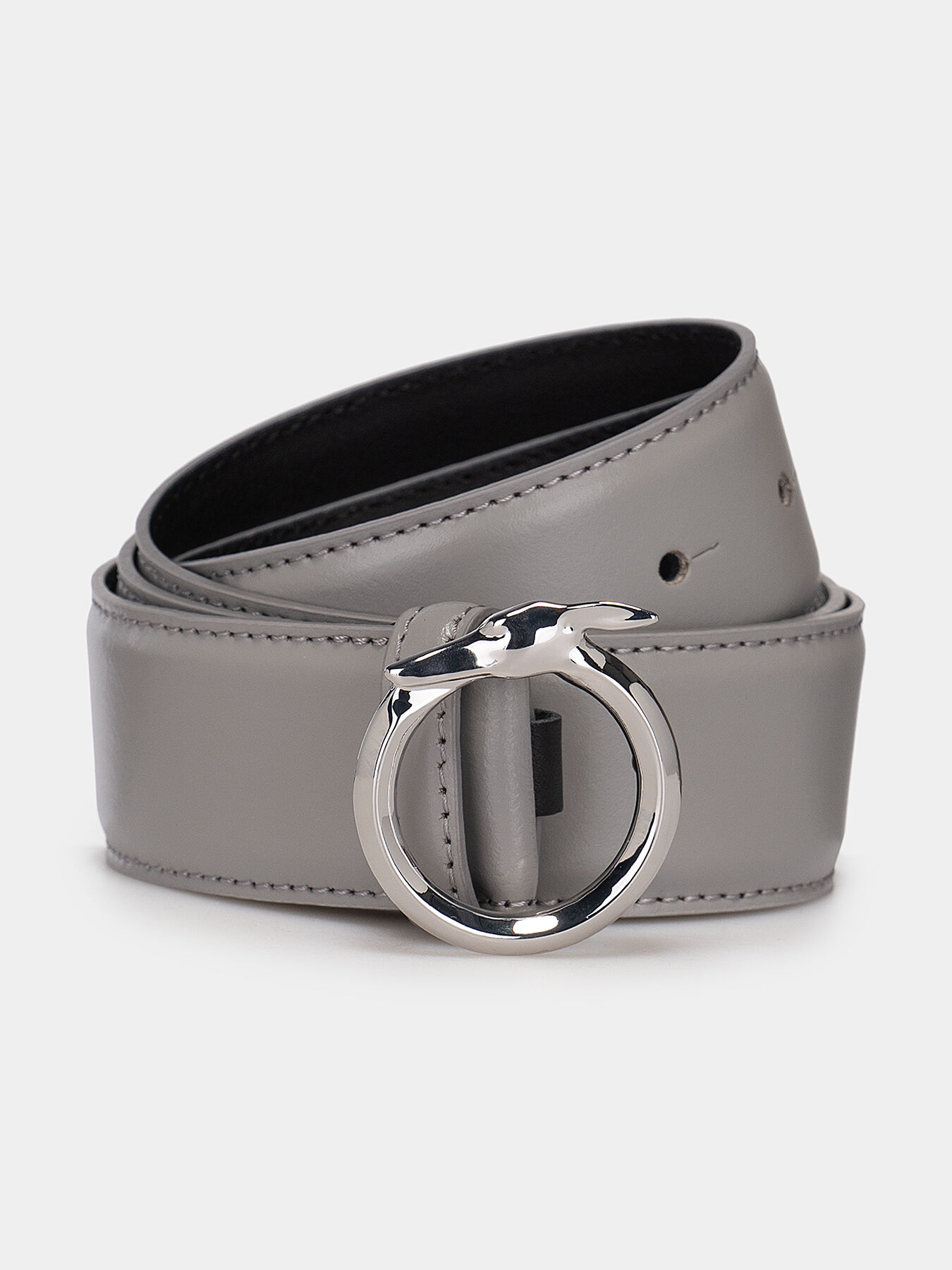 Black leather belt with logo buckle brand TRUSSARDI