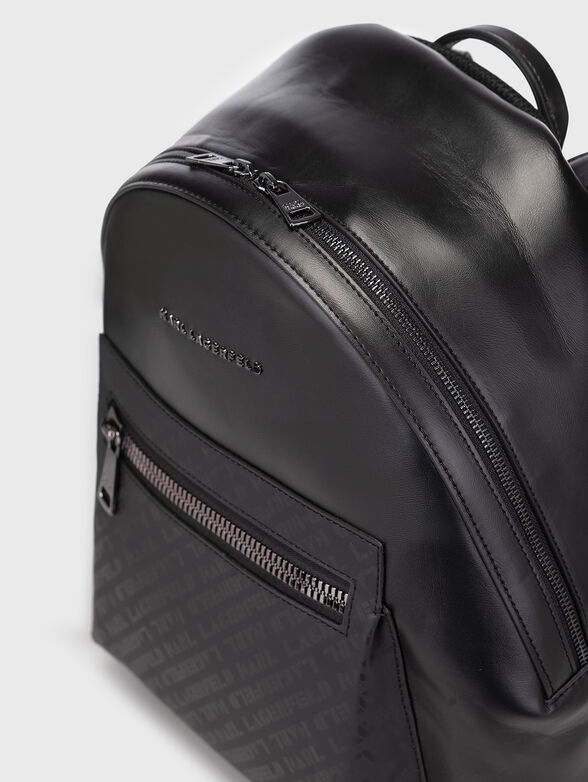 Black eco leather backpack  - 5