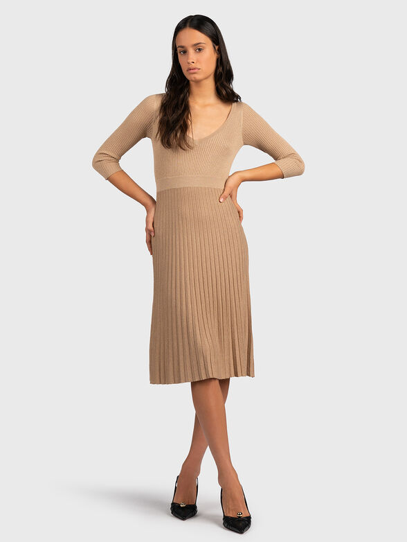 Knitted dress with golden threads - 1