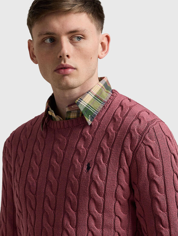 Knitted sweater with logo embroidery - 4