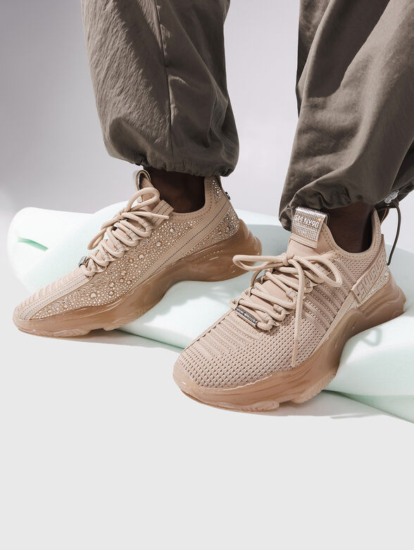MAXILLA-R beige sneakers with rhinestones - 2