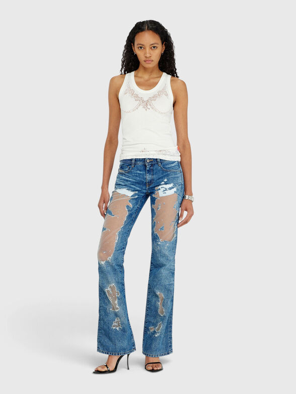 White cotton-blend top - 2