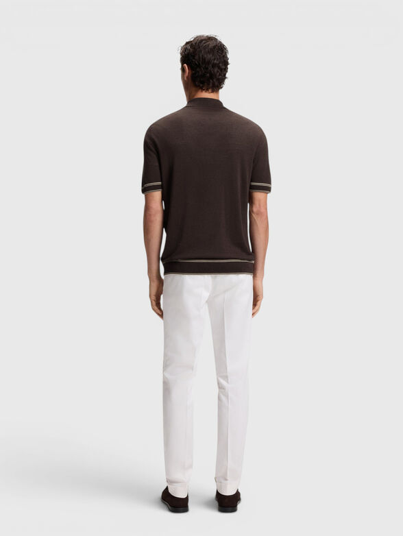 Short-sleeved sweater with a zip on the collar - 3