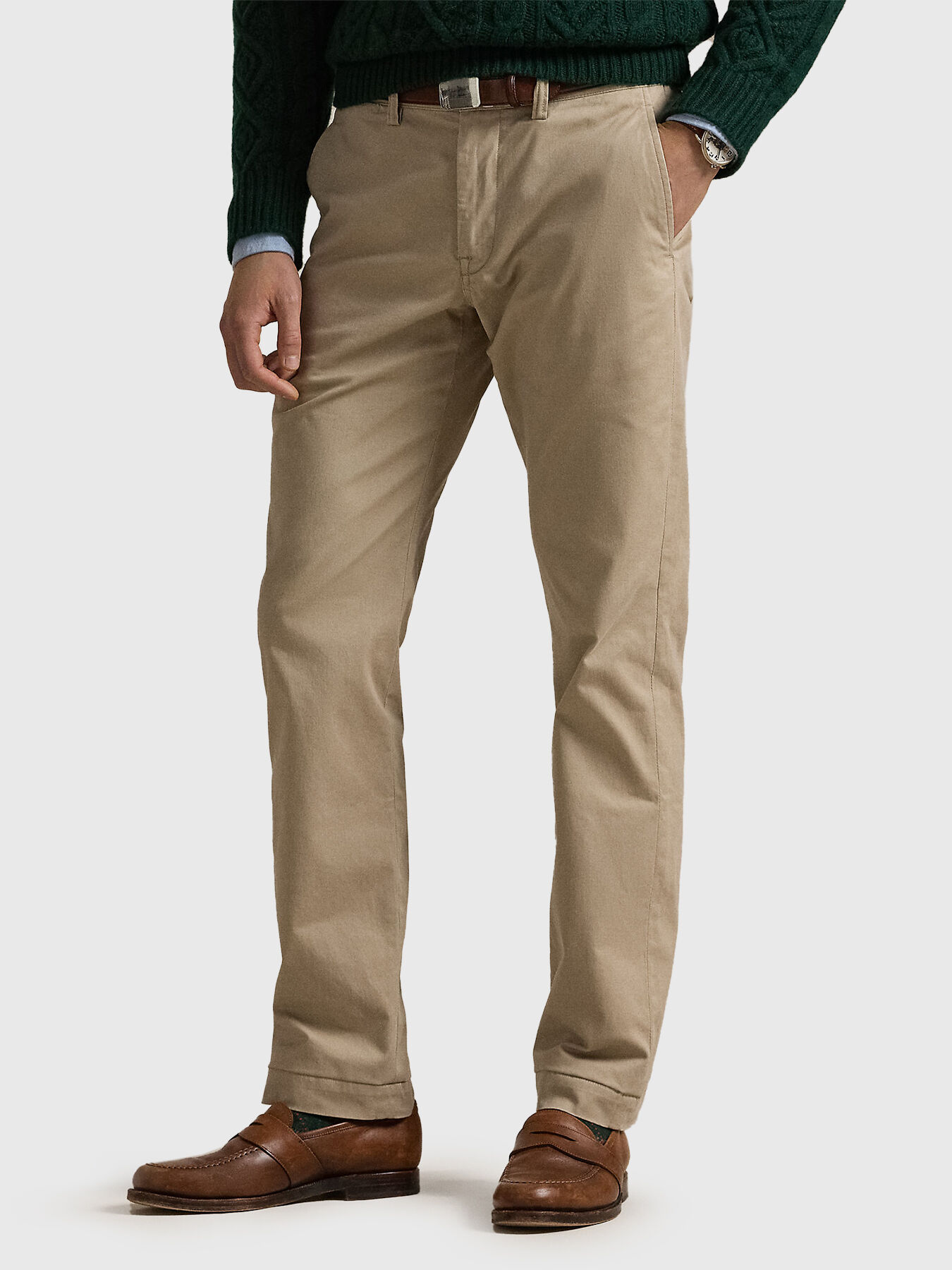 Straight trousers in beige colour brand POLO RALPH LAUREN