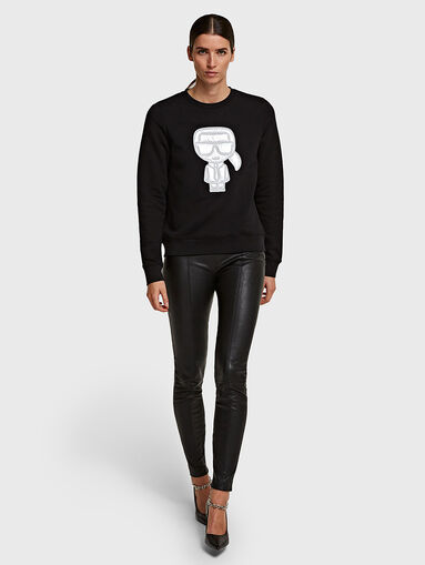 Cotton sweatshirt with textured logo - 5