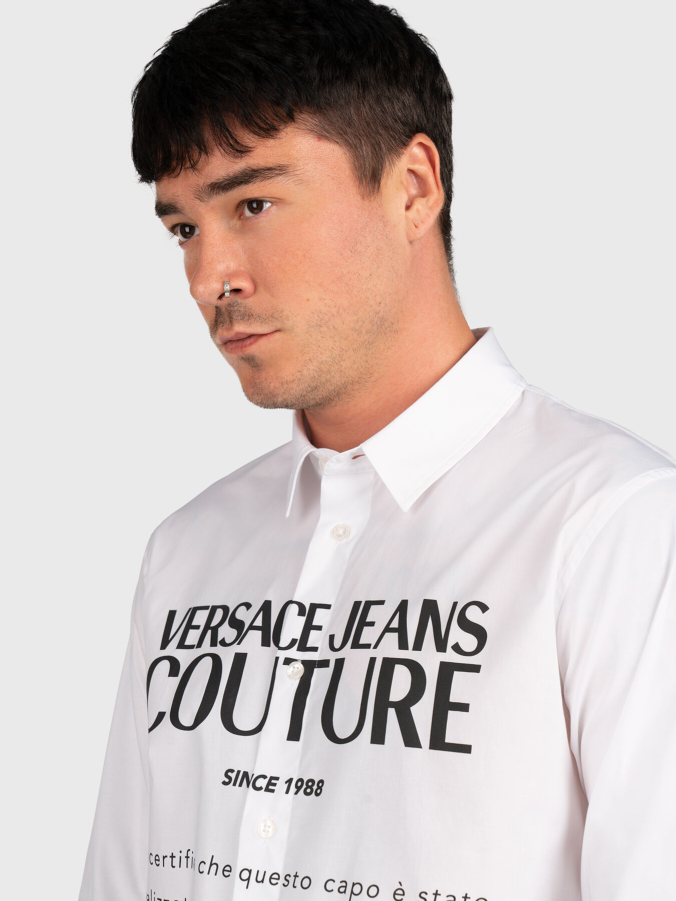 2024年新作 White shirt COUTURE JEANS VERSACE brand print logo maxi with トップス