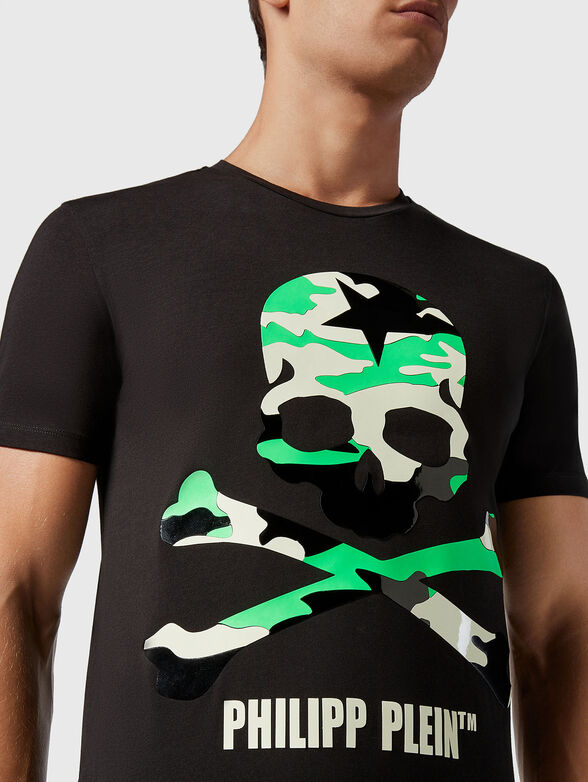 SKULL cotton T-shirt with contrasting print - 4