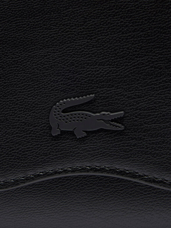 Leather wallet with logo - 3