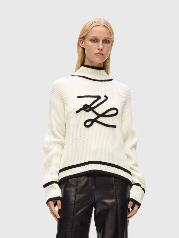 Turtleneck sweater with logo - 1