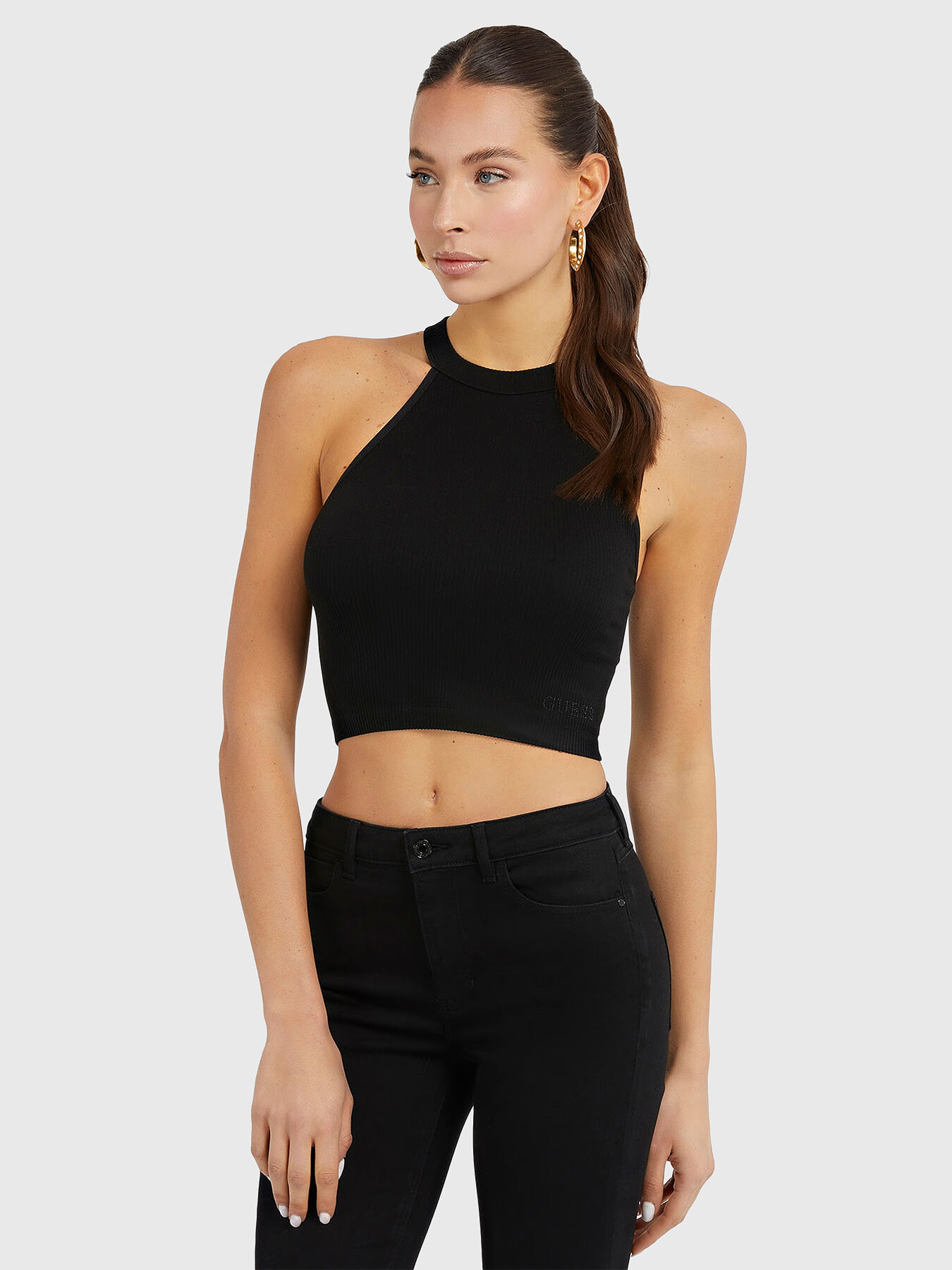 トップス FRANGANT Torso tops BLACK TORI black top with accent back brand GUESS — Globalbrandsstore.com/en