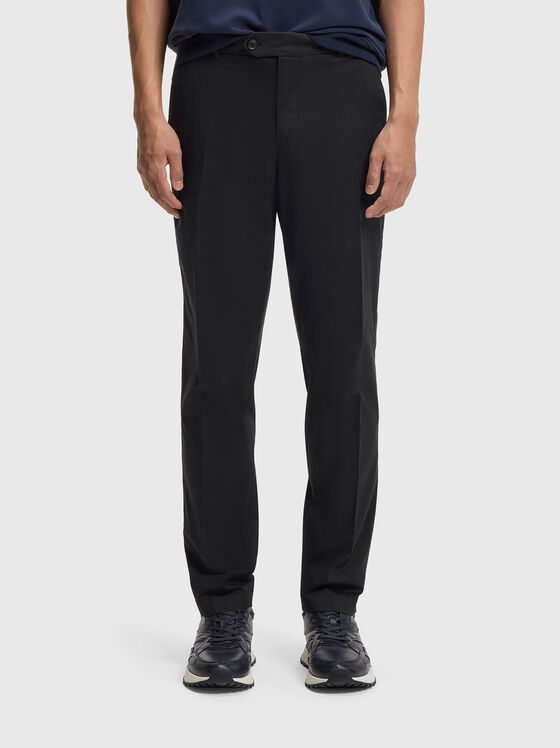 Слим панталон от памучен бленд - 1