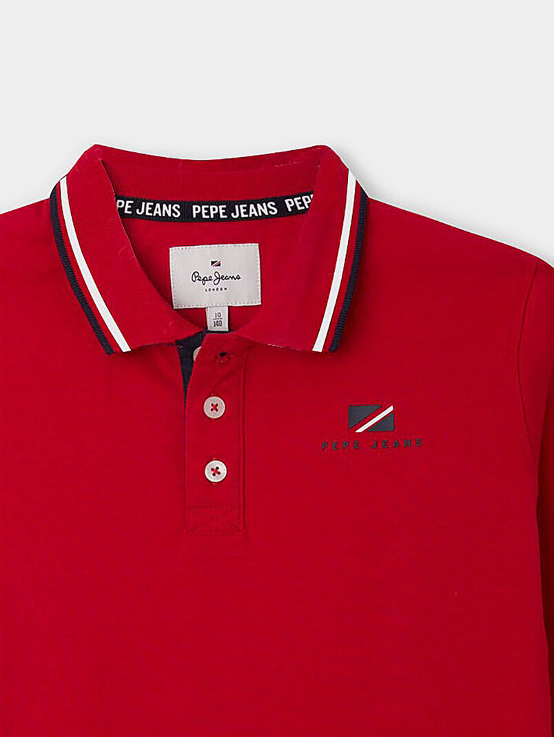 VEGAS blue polo shirt with long sleeves - 3