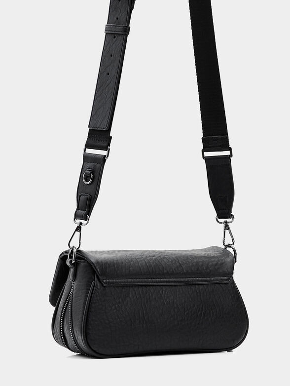 Black crossbody bag with floral embroidery - 3