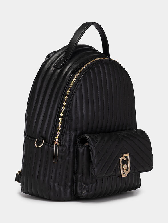 Backpack with quilted effect and metal logo detail - 3
