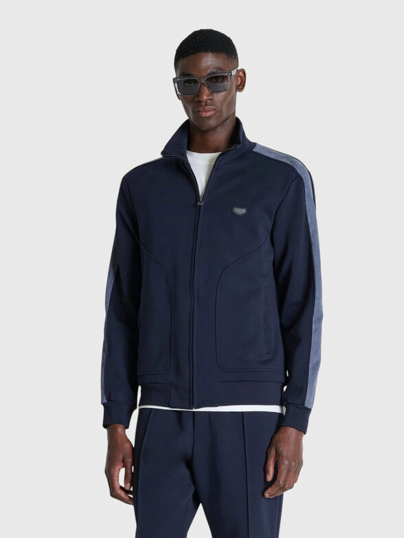 Sweatshirt with zip and contrast edge - 1