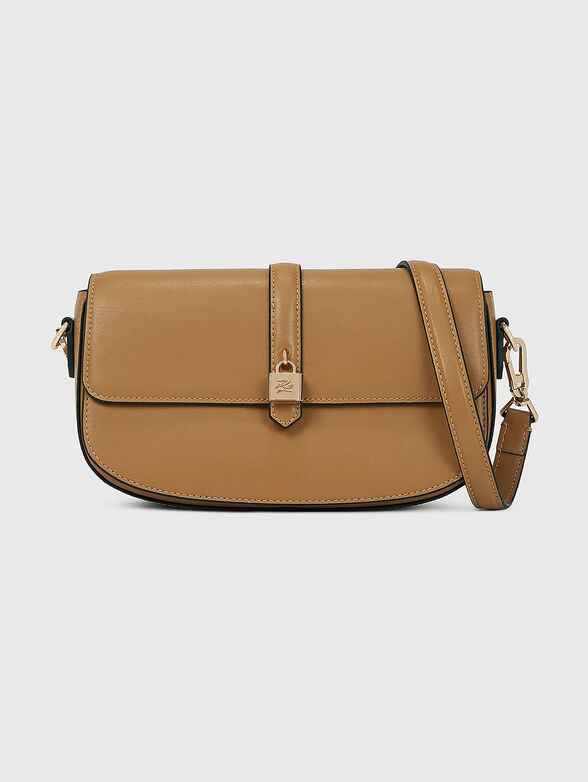 Leather crossbody bag with logo - 1