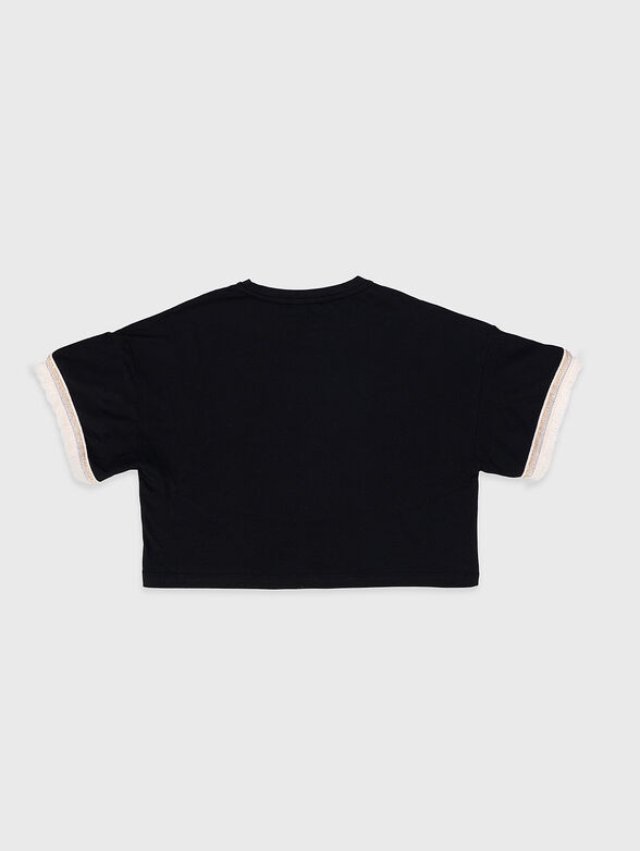 Cotton T-shirt with accent sleeves - 2