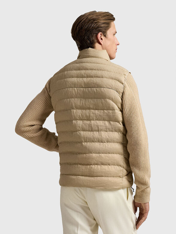 Beige vest with embroidered logo - 3