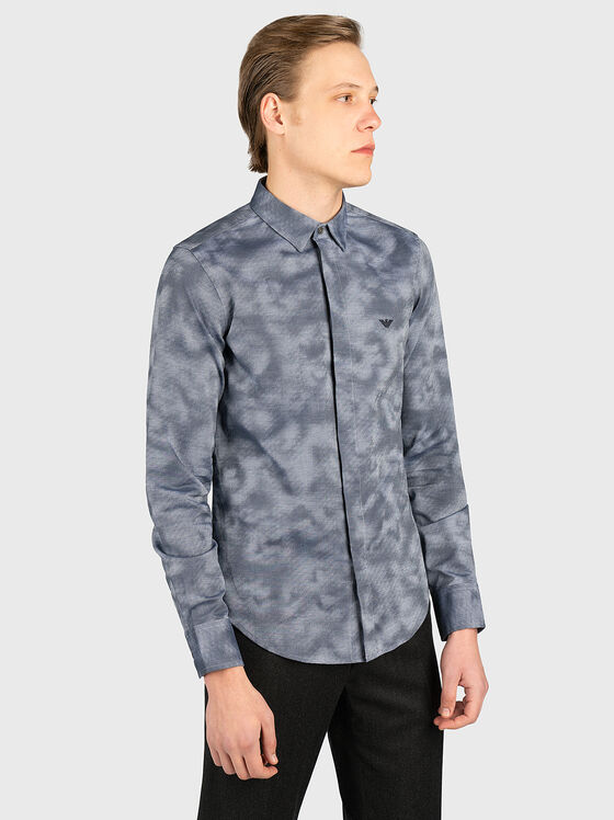 Cotton shirt with all over print - 1