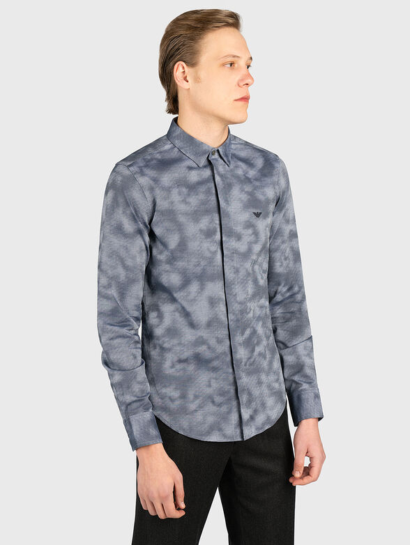 Cotton shirt with all over print - 1