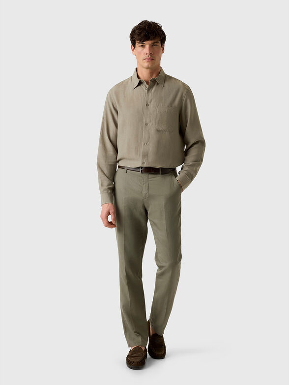 Liocell and linen shirt with long sleeves - 2