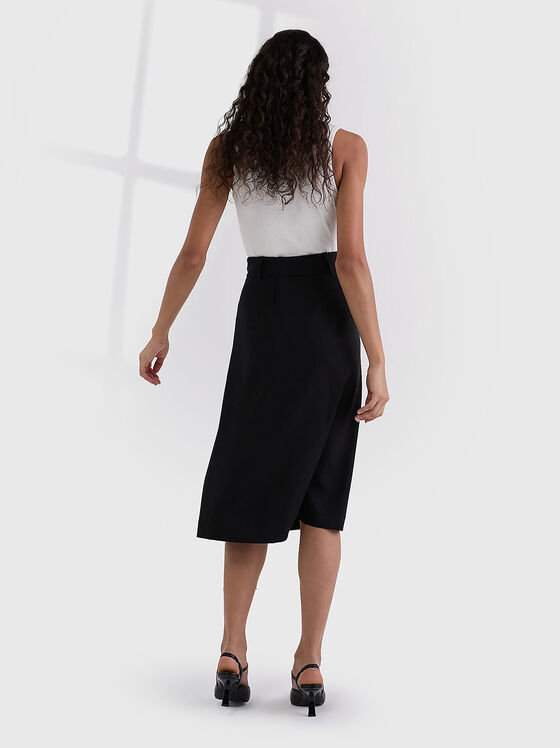High waisted midi skirt with accent slit - 2