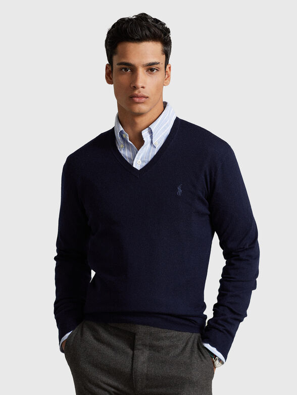 Dark blue wool sweater  - 1