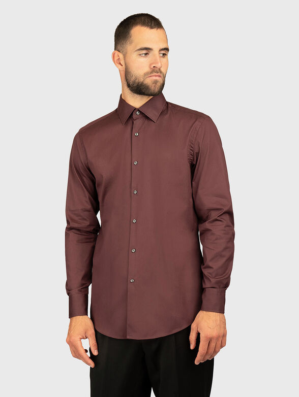 Long-sleeved shirt in burgundy color - 1