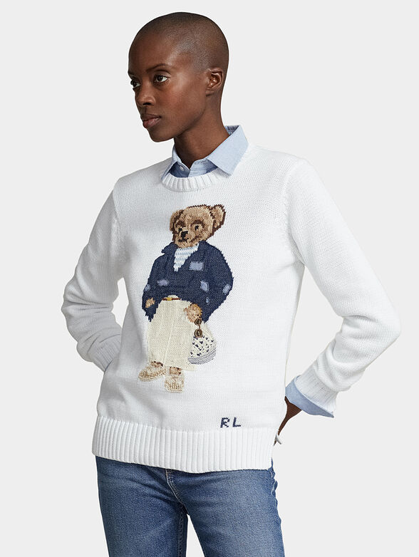 White sweater with Polo Bear motif - 1