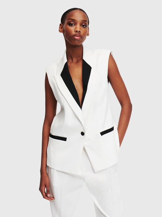 White vest with contrasting details