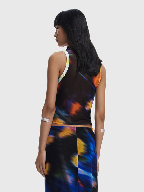 Top with oval neckline and print - 3