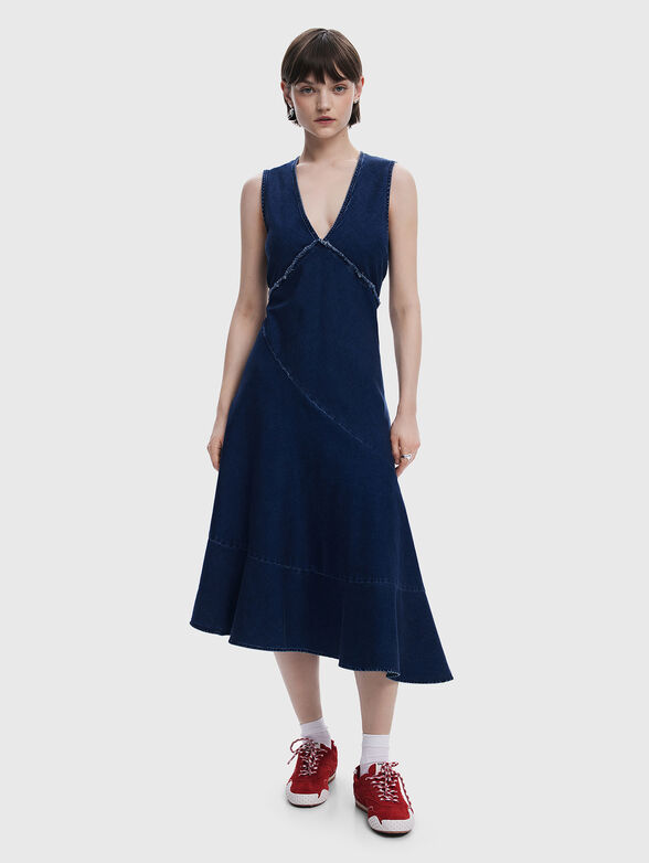 Denim dress with V-neck - 0