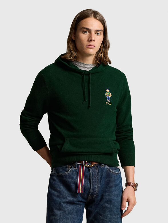 Sweatshirt with hood and logo appliqué - 1