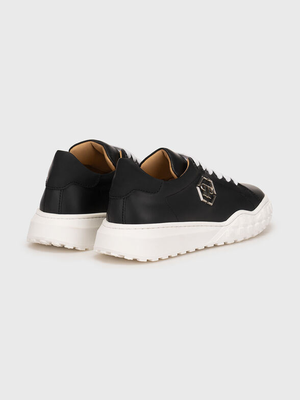 Leather sports shoes with logo details - 3