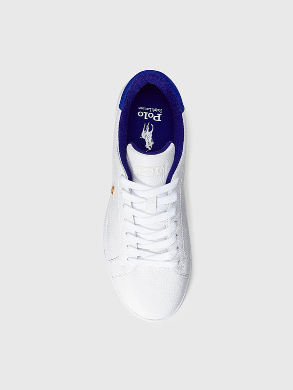 Leather sports shoes with logo embroidery - 4
