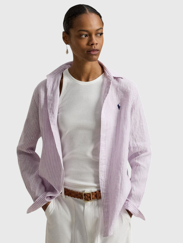 Linen shirt with long sleeves - 1