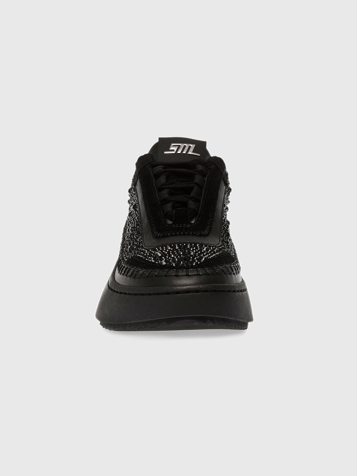 DOUBLETAK-R black shoes with rhinestones brand STEVE MADDEN