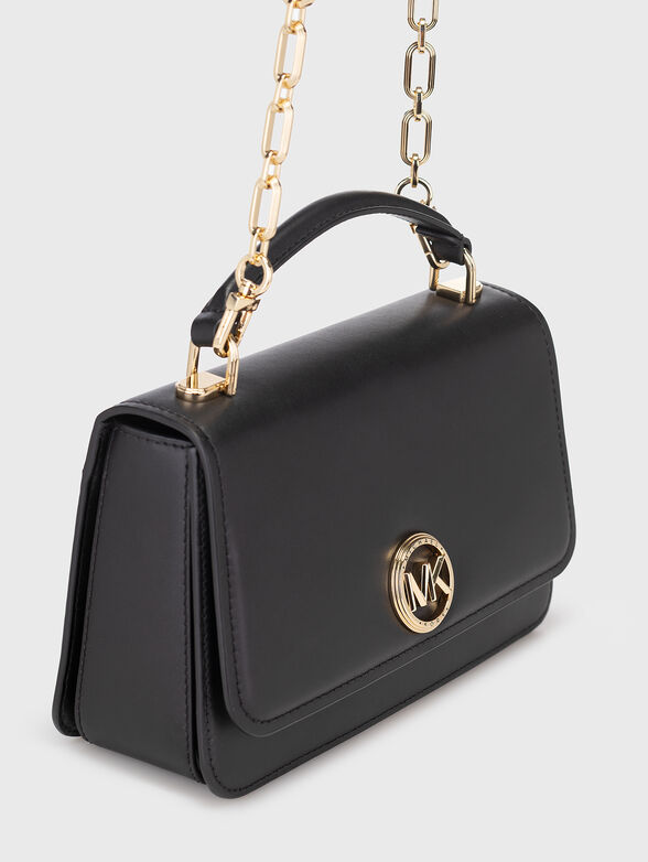 Leather crossbody bag with logo accent - 4